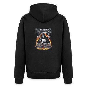 Intestin irritable Syndrom Faucheur IBS Goth Caca Humour - Veste à capuche bio Premium Unisexe - noir - Dos - Nico (187cm)