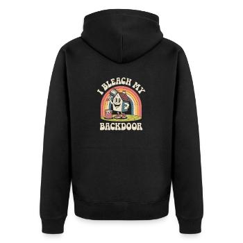 Je blanchis mon backdoor Anal Blanchiment de l’anus - Veste à capuche bio Premium Unisexe - noir - Dos - Nico (187cm)
