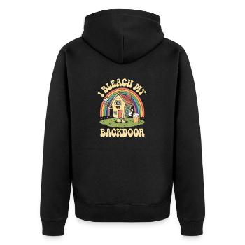 Je blanchis mon backdoor Anal Blanchiment de l’anus - Veste à capuche bio Premium Unisexe - noir - Dos - Nico (187cm)