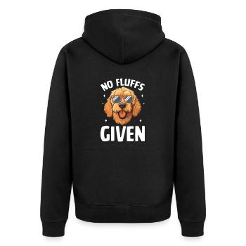 No Fluffs Given Funny Golden Doodle Herding Dog - Unisex Premium Organic Zip Hoodie - black - Back - Nico (187cm)