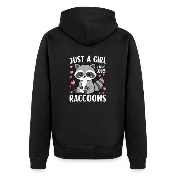 Juste une fille qui aime les ratons laveurs Drôle Trash Panda - Veste à capuche bio Premium Unisexe - noir - Dos - Nico (187cm)