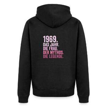 1969 Jahr Frau Mythos Legende Geburtstag - Unisex Premium Bio Zip Hoodie - Schwarz - Hinten - Nico (187cm)