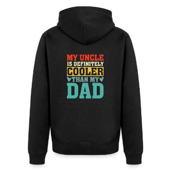 My Uncle Is Definitely Cooler Than My Dad Retro - Unisex Premium Organic Zip Hoodie - black - Back - Nico (187cm)
