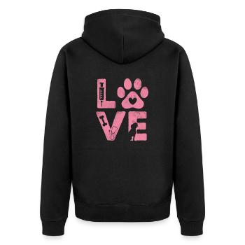 Amour drôle médecine vétérinaire vétérinaire vétérinaire pour animaux de compagnie - Veste à capuche bio Premium Unisexe - noir - Dos - Nico (187cm)