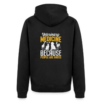 La médecine vétérinaire parce que les gens sont dégoûtants - Veste à capuche bio Premium Unisexe - noir - Dos - Nico (187cm)