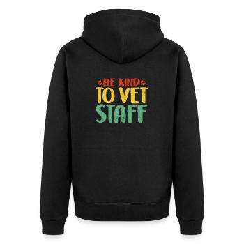 Soyez gentil avec le personnel vétérinaire Médecine vétérinaire rétro - Veste à capuche bio Premium Unisexe - noir - Dos - Nico (187cm)
