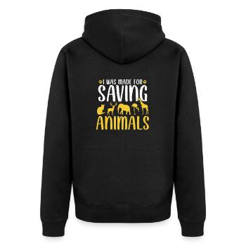 J’étais fait pour sauver le sauvetage des animaux drôle - Veste à capuche bio Premium Unisexe - noir - Dos - Nico (187cm)