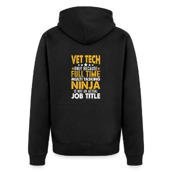 Drôle Vet Tech Médecine vétérinaire Soins pour animaux de compagnie - Veste à capuche bio Premium Unisexe - noir - Dos - Nico (187cm)