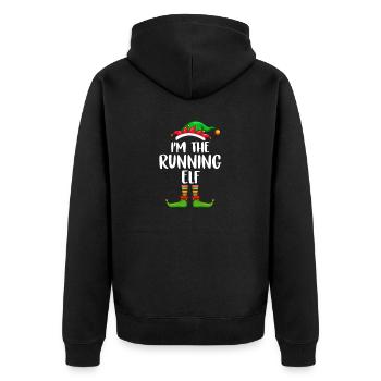 I'm The Running Elf Shirt Matching Family - Unisex Premium Organic Zip Hoodie - black - Back - Nico (187cm)
