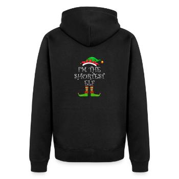 I'm The Shortest Elf Shirt Matching Family - Unisex Premium Organic Zip Hoodie - black - Back - Nico (187cm)