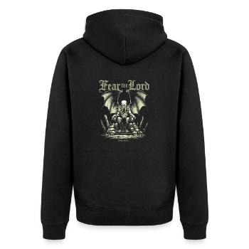 Mythe de Cthulhu, Craignez le Seigneur, Cthulhu vintage - Veste à capuche bio Premium Unisexe - noir - Dos - Nico (187cm)
