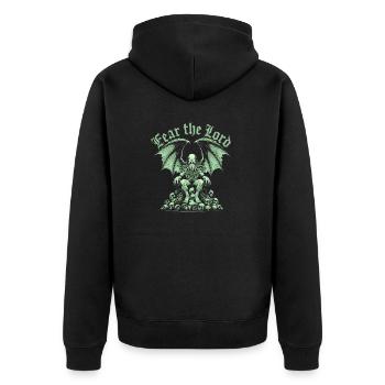 Cthulhu, Craignez le Seigneur - Veste à capuche bio Premium Unisexe - noir - Dos - Nico (187cm)