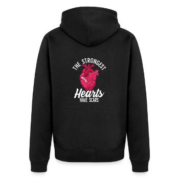 Funny Heart Attack CPR Cardiology EMT Emergency - Unisex Premium Organic Zip Hoodie - black - Back - Nico (187cm)