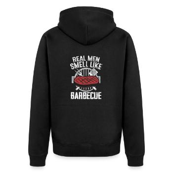 De vrais hommes sentent comme le barbecue Drôle de viande Fumer - Veste à capuche bio Premium Unisexe - noir - Dos - Nico (187cm)