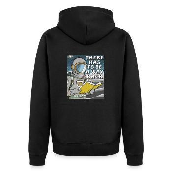 ASTRONAUT BUCH THERE HAS TO BE A WAY BACK - Unisex Premium Bio Zip Hoodie - Schwarz - Hinten - Nico (187cm)