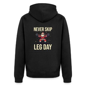 christmas leg day Zeichenfläche 1 - Unisex Premium Bio Zip Hoodie - Schwarz - Hinten - Nico (187cm)