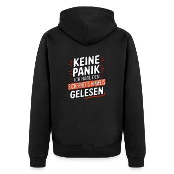 SECURITY - Unisex Premium Organic Zip Hoodie - black - Back - Nico (187cm)