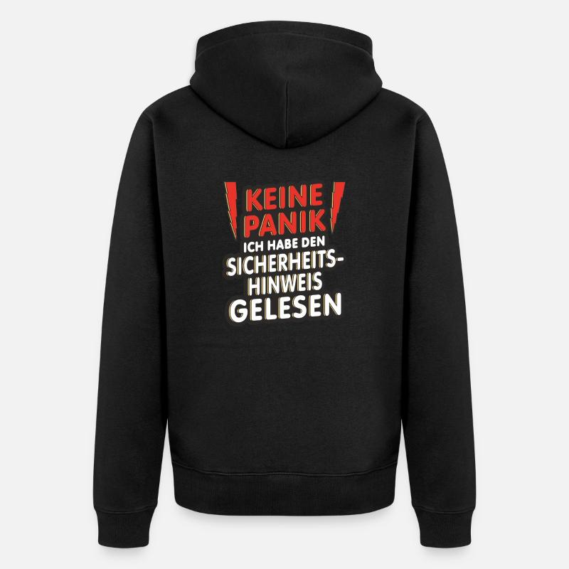 Sicherheitshinweis - Unisex Premium Bio Zip Hoodie - Schwarz