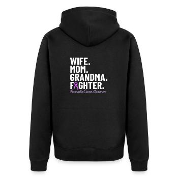 Épouse Maman Grand-mère Combattante Ruban Violet Pancréatique - Veste à capuche bio Premium Unisexe - noir - Dos - Nico (187cm)
