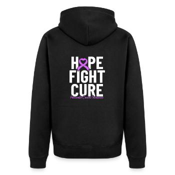 Hope Love Cure Cancer du Pancréas Endocrine Violet - Veste à capuche bio Premium Unisexe - noir - Dos - Nico (187cm)