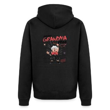 Badass Mamie depuis 1965 – Rétro 60 ans - Veste à capuche bio Premium Unisexe - noir - Dos - Nico (187cm)