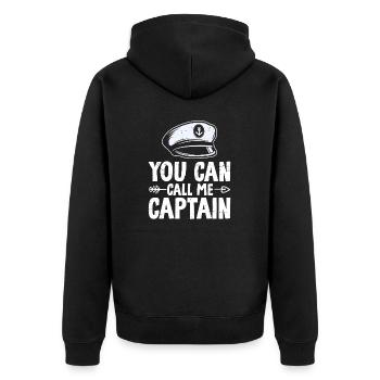Funny Sailing Sea Captain Nautical Sailboat - Unisex Premium Organic Zip Hoodie - black - Back - Nico (187cm)