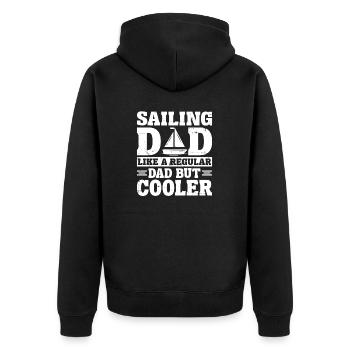 Sailor Dad Funny Definition Cruiser Sailing Dad - Unisex Premium Organic Zip Hoodie - black - Back - Nico (187cm)