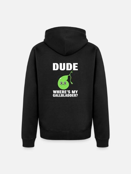 Funny Gallbladder Removal Cholecystectomy - Unisex Premium Organic Zip Hoodie - black