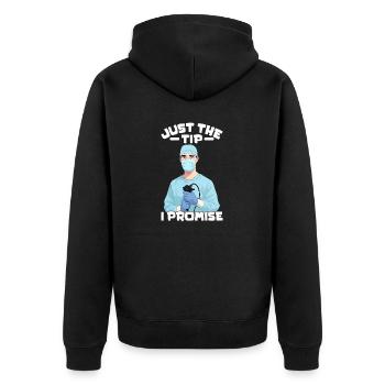 Nur der Tipp, den ich verspreche Lustige Endoskopie Gesundheitswesen - Unisex Premium Bio Zip Hoodie - Schwarz - Hinten - Nico (187cm)