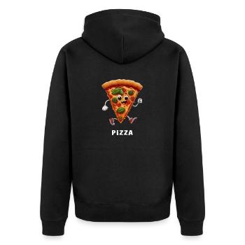 PIZZA - Veste à capuche bio Premium Unisexe - noir - Dos - Nico (187cm)