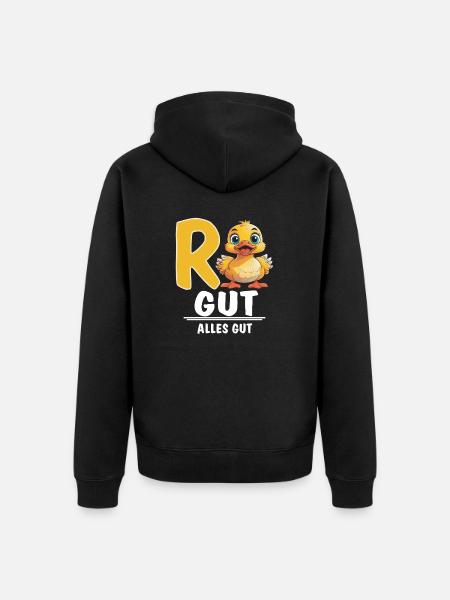DUCK PENSION GOOD ALL GOOD - Unisex Premium Organic Zip Hoodie - black