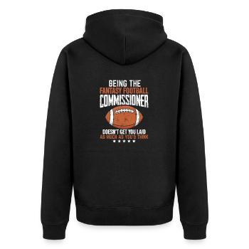 Being The Fantasy Football Draft Kickers Funny - Unisex Premium Organic Zip Hoodie - black - Back - Nico (187cm)