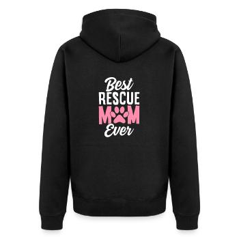 Beste Rettungsmutter aller Zeiten Pflegeheim Mutter Tier - Unisex Premium Bio Zip Hoodie - Schwarz - Hinten - Nico (187cm)