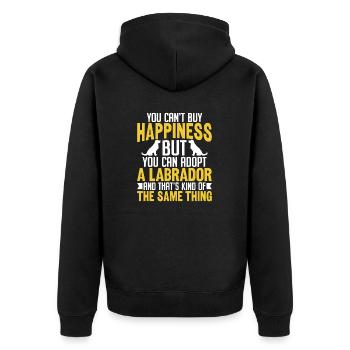 Sie können einen Labrador Funny Lab Retriever adoptieren - Unisex Premium Bio Zip Hoodie - Schwarz - Hinten - Nico (187cm)