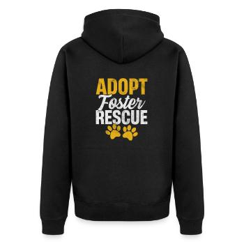 Adoptez Foster Refuge Refuge Foster Funny Animal - Veste à capuche bio Premium Unisexe - noir - Dos - Nico (187cm)