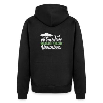 Wildlife Rescue Freiwilliger Pflegeheim Tier - Unisex Premium Bio Zip Hoodie - Schwarz - Hinten - Nico (187cm)