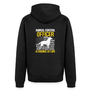 Agent de contrôle des animaux USA Flag Pet Rescue Animal - Veste à capuche bio Premium Unisexe - noir - Dos - Nico (187cm)