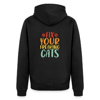 Réparez vos chats Retro Meow Kitty Cats - Veste à capuche bio Premium Unisexe - noir - Dos - Nico (187cm)