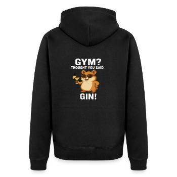 GIN Hamster - Veste à capuche bio Premium Unisexe - noir - Dos - Nico (187cm)