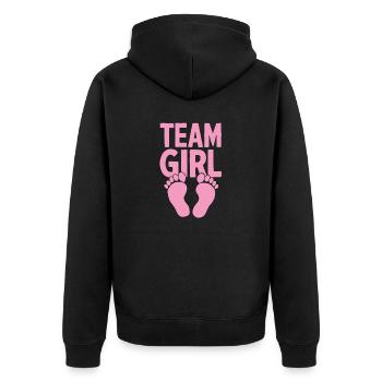 Team Girl Pregnancy Announcement Funny Baby Girl - Unisex Premium Organic Zip Hoodie - black - Back - Nico (187cm)