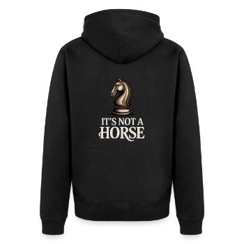 Es ist kein Pferd Schach Ritter Spiel Schachbrett - Unisex Premium Bio Zip Hoodie - Schwarz - Hinten - Nico (187cm)