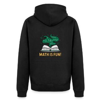 MATHEMATICS - Unisex Premium Organic Zip Hoodie - black - Back - Nico (187cm)