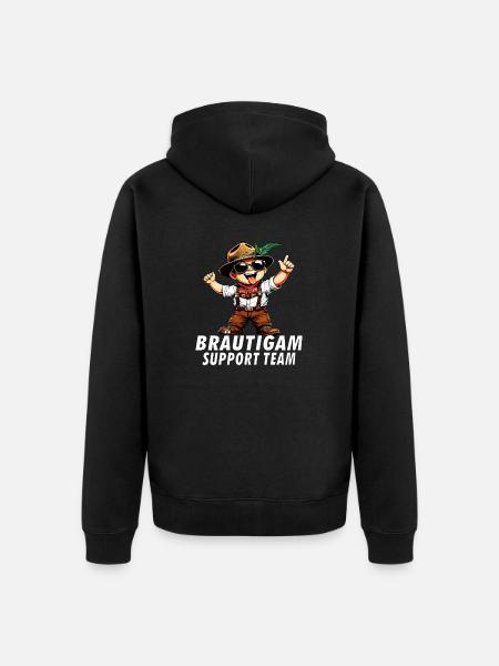 GROOM SUPPORT TEAM - Unisex Premium Organic Zip Hoodie - black