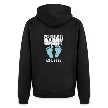Befördert zum Daddy Est 2025 Lustige Enthüllung des Geschlechts - Unisex Premium Bio Zip Hoodie - Schwarz - Hinten - Nico (187cm)
