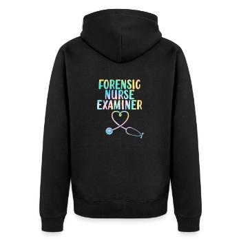 Infirmière médico-légale examinatrice Tie Dye Funny Healthcare - Veste à capuche bio Premium Unisexe - noir - Dos - Nico (187cm)