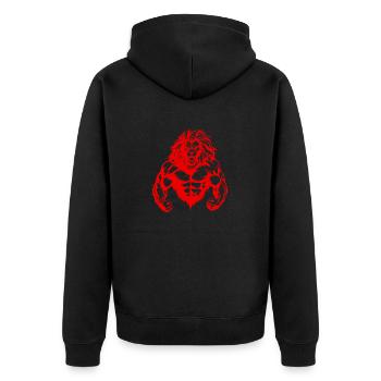 Lion Muscles Gym MMA Fighter - Unisex Premium Organic Zip Hoodie - black - Back - Nico (187cm)