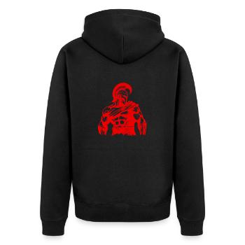 Spartan Gladiator Bodybuilding Gym - Unisex Premium Organic Zip Hoodie - black - Back - Nico (187cm)