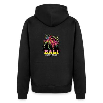 Bali Party Crew Urlaub - Unisex Premium Bio Zip Hoodie - Schwarz - Hinten - Nico (187cm)