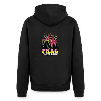 Prag Party Crew Urlaub - Unisex Premium Bio Zip Hoodie - Schwarz - Hinten - Nico (187cm)