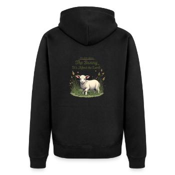 Il ne s’agit pas du lapin, il s’agit de Pâques de l’agneau - Veste à capuche bio Premium Unisexe - noir - Dos - Nico (187cm)